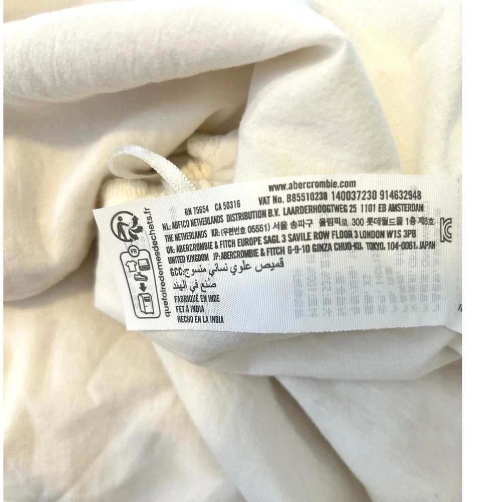 Abercrombie & Fitch Floral Puff Sleeve Linen Top XS - Picture 6 of 7